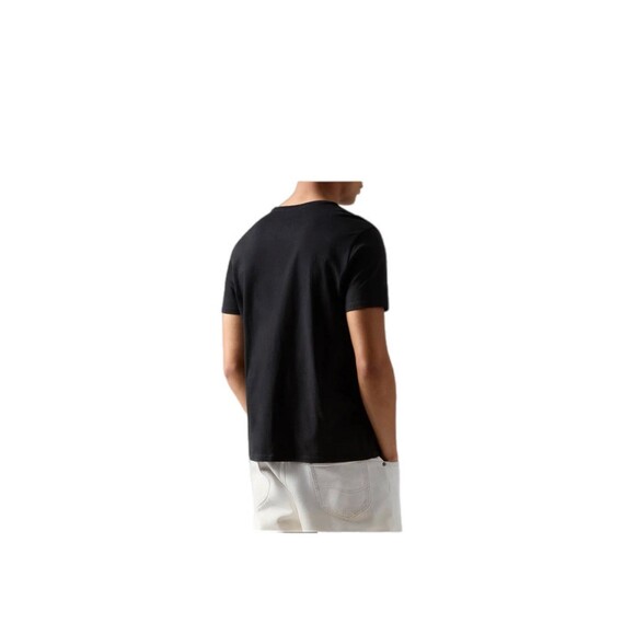 Classic Jersey V-Neck Tee - Black. By ATM - Picture 2 of 7